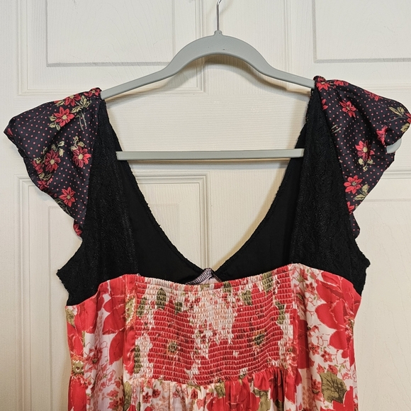 Free People Aurora Floral Puff Sleeve Girly Whimsigoth Babydoll Dress - Picture 4 of 7